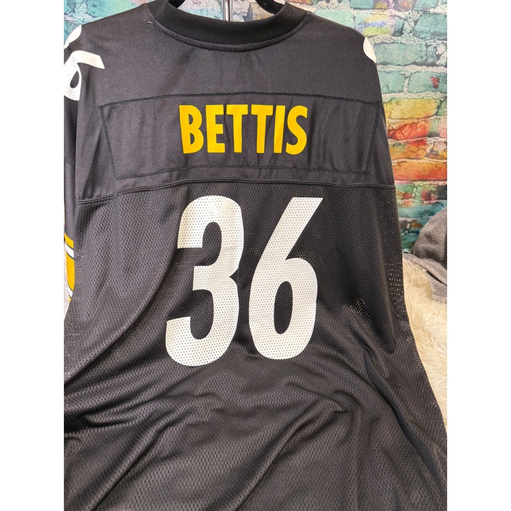 Reebok NFL Pittsburgh Steelers Jerome Bettis 36 Jersey Black Mens XXL Vintage